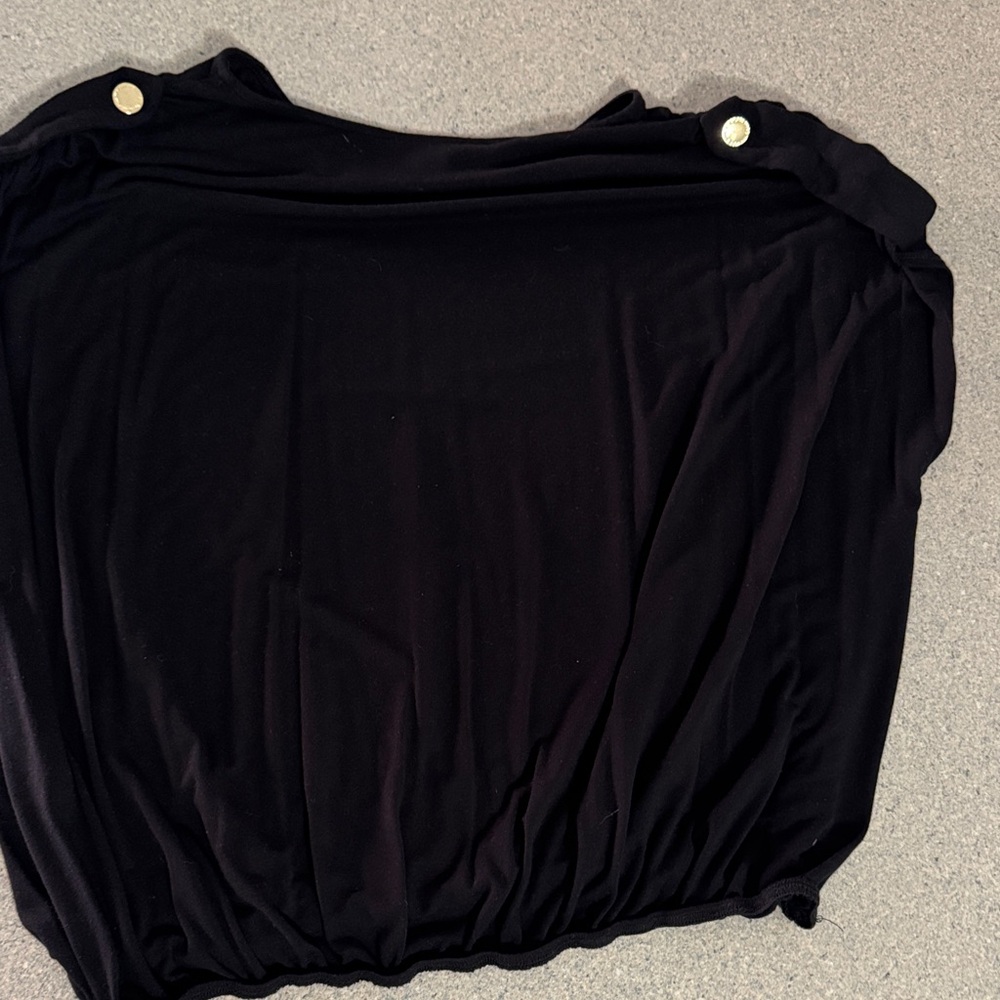 Marc New York Black Blouse with Button Detail